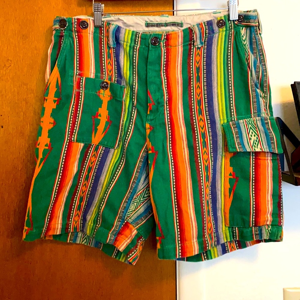 Men’s vintage cargo Polo Aztec pattern shorts
